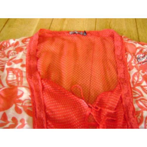 Z.g.a.n. rood 100% zijde 'I AM' blouse jasje, maat 42