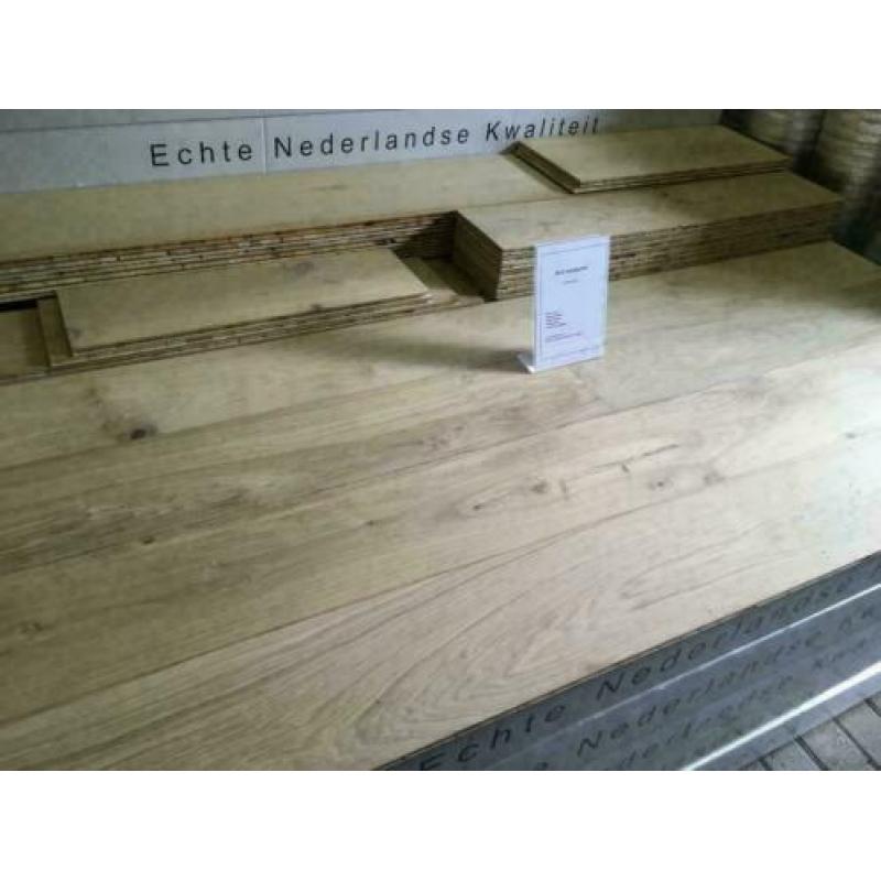 Eiken lamelparket 14x190mm onbehandeld , toplaag 3mm A keus