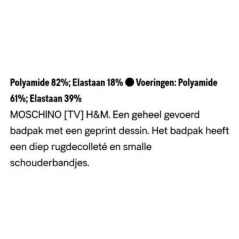 MOSCHINO badpak zwart met dessin 42.
