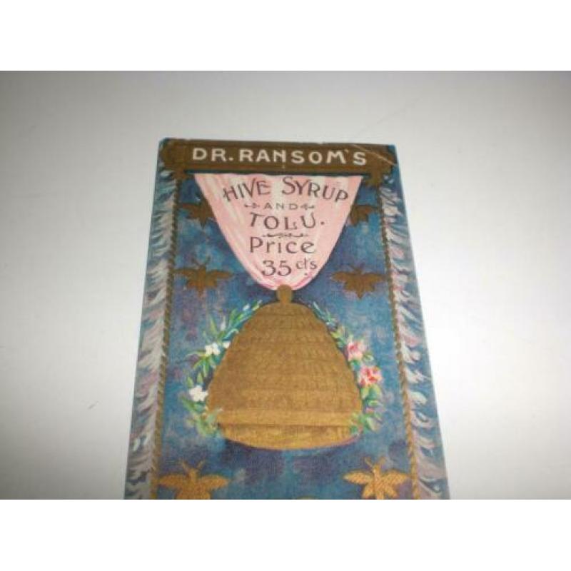 Mooie boekenlegger dr Ransom's hive syrup USA 1900-1910