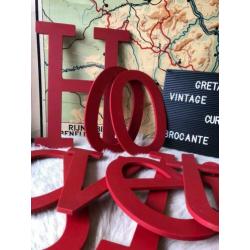 rode letters industrieel HOOGVLIET stoer vintage decoratie