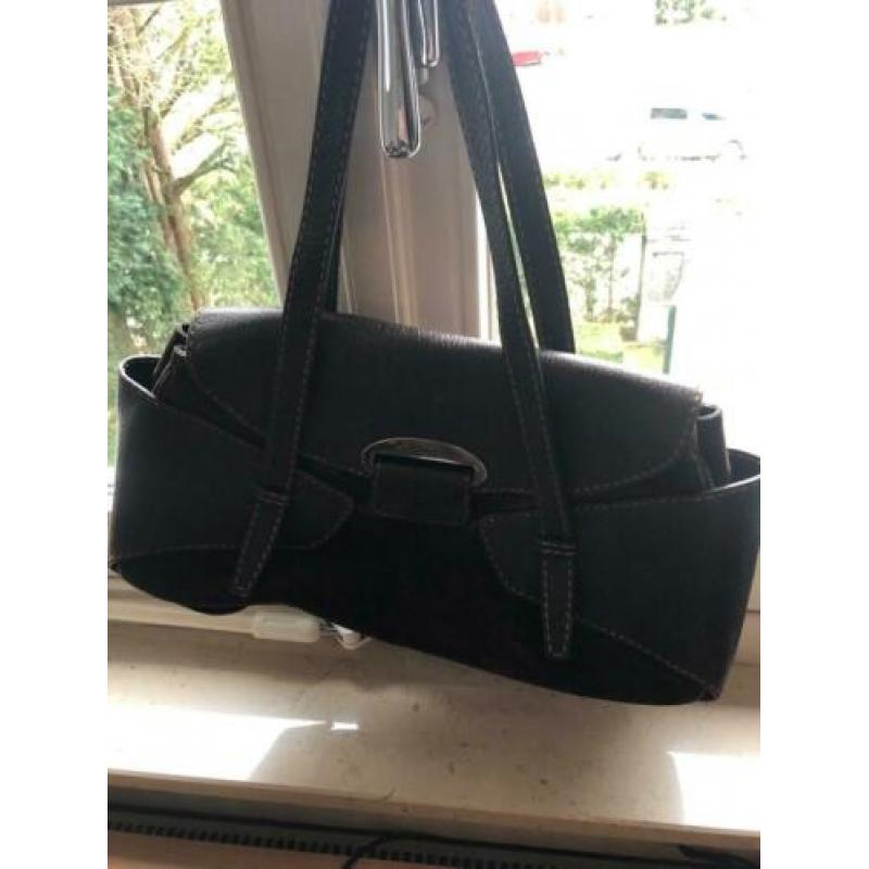 TOD’S handtas, donkerbruin leer en suède