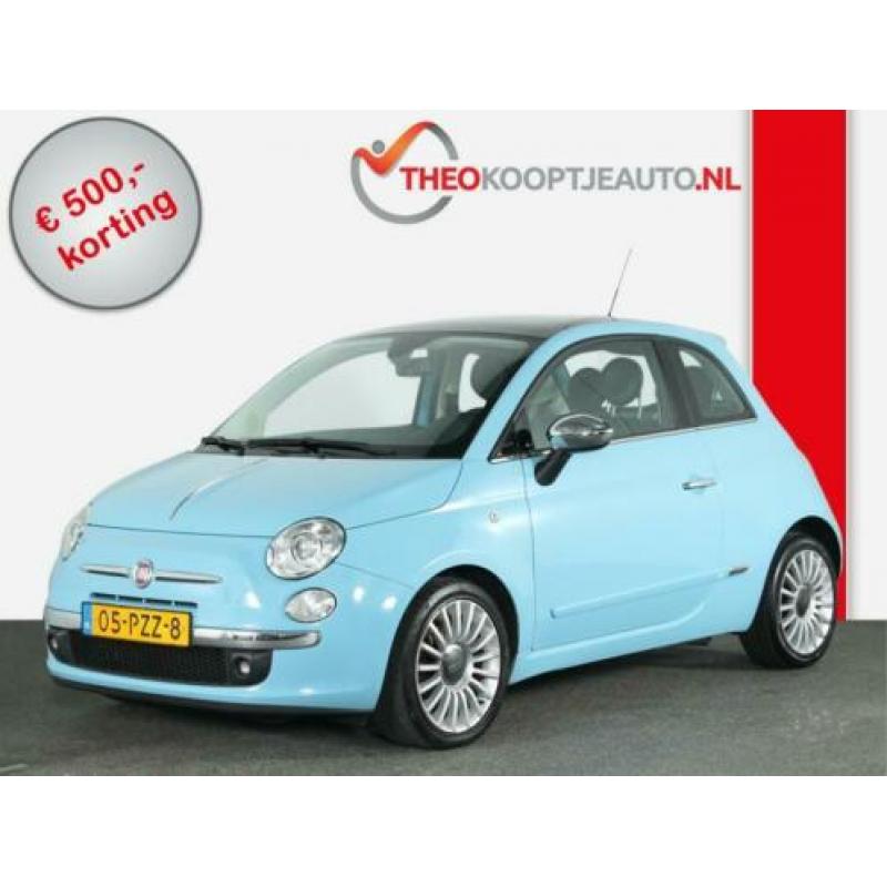 Fiat 500 LOUNGE | AUTOMAAT | LEER | XENON | PANORAMADAK
