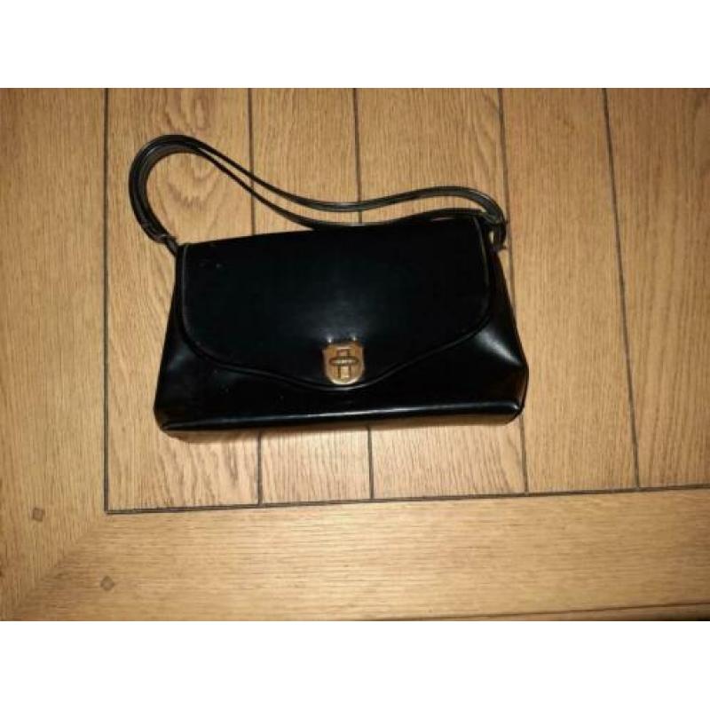 Zwarte oude retro 60s70s Grootmoeder Handtas