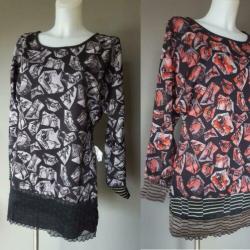 tuniek Save the Queen - NIEUW - 2 in 1 - print - kant - M/L