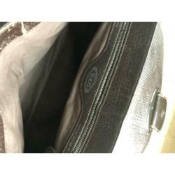 TOD’S handtas, donkerbruin leer en suède
