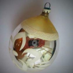 Kerst~Zilver kleur Kerstbal~Glas~Glazen Klassieke Vorm~Bloem