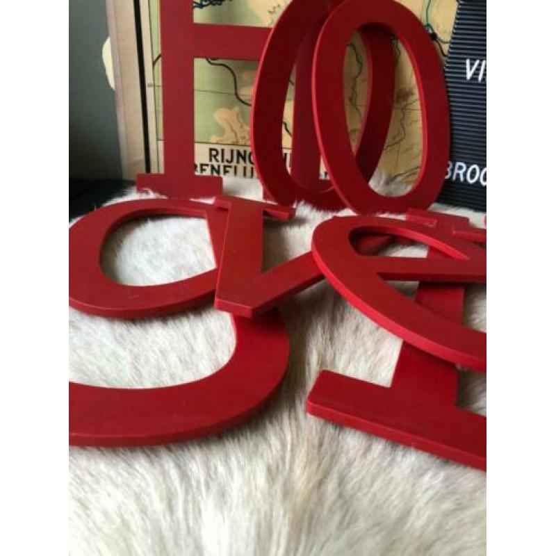 rode letters industrieel HOOGVLIET stoer vintage decoratie