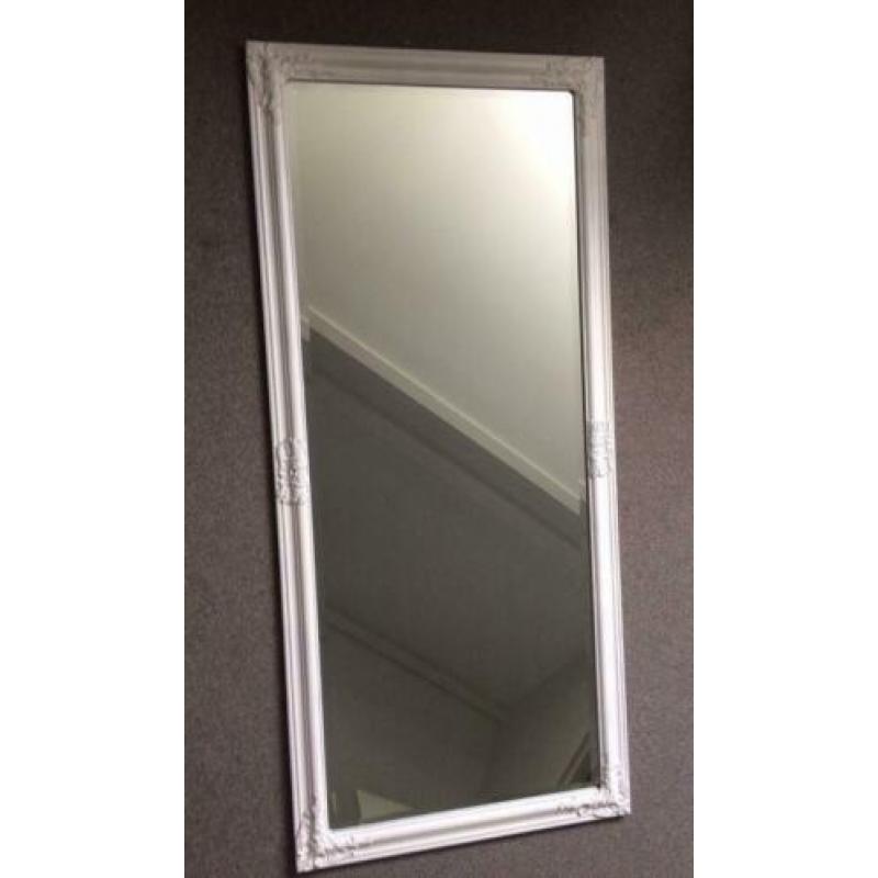 Grote nieuwe witte barok spiegel wit 160 x 70 cm facet