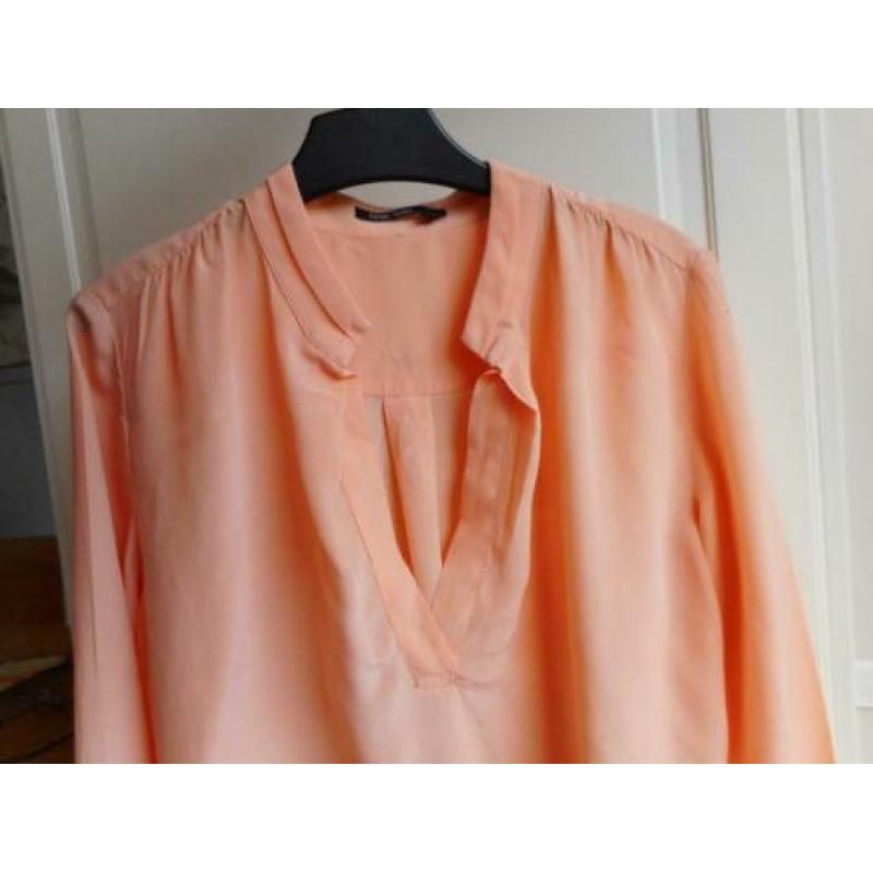 Nieuwe prachtig zijden blouse Marc Aurel mt 34/36 zalm kleur
