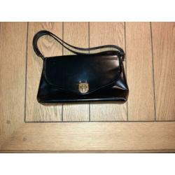 Zwarte oude retro 60s70s Grootmoeder Handtas