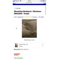 Bedsprei antraciet