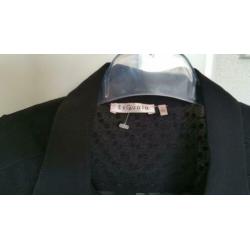 Blouse zwart voile met stipje 42 z.g.a.n.