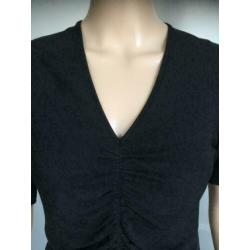 D338 Origineel BURBERRY maat S=36 zwart rekbaar top shirt