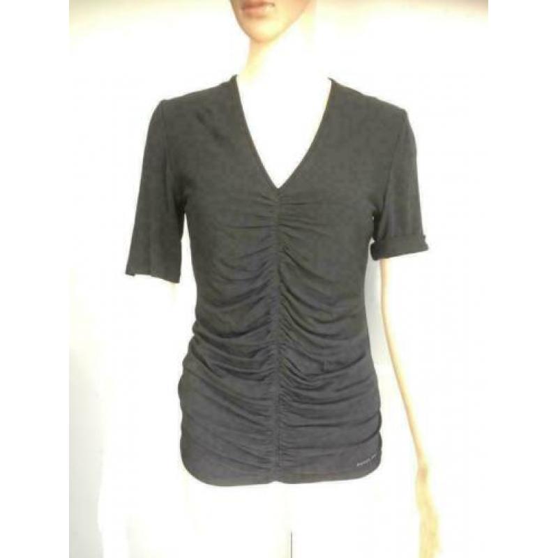 D338 Origineel BURBERRY maat S=36 zwart rekbaar top shirt