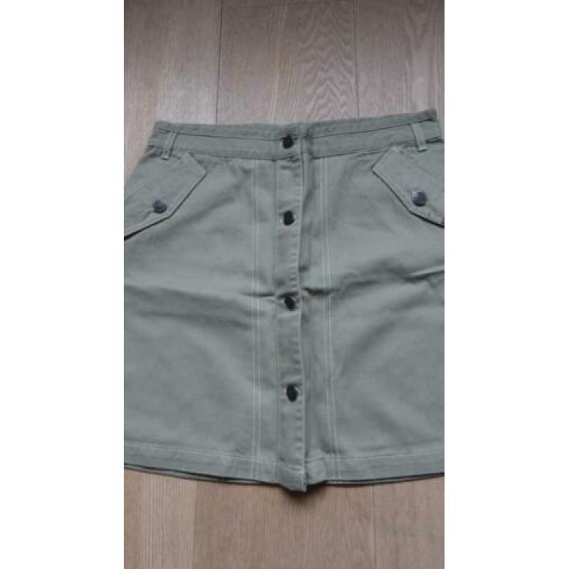 retro groene spijkerrok van Brunotti - maat XL valt als 36
