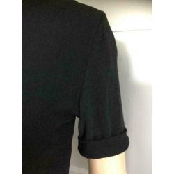 D338 Origineel BURBERRY maat S=36 zwart rekbaar top shirt