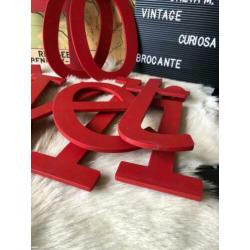 rode letters industrieel HOOGVLIET stoer vintage decoratie