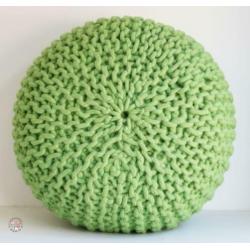 Gebreide groene poef dikke 100% WOL - NU van 99,95 -> 49,95!