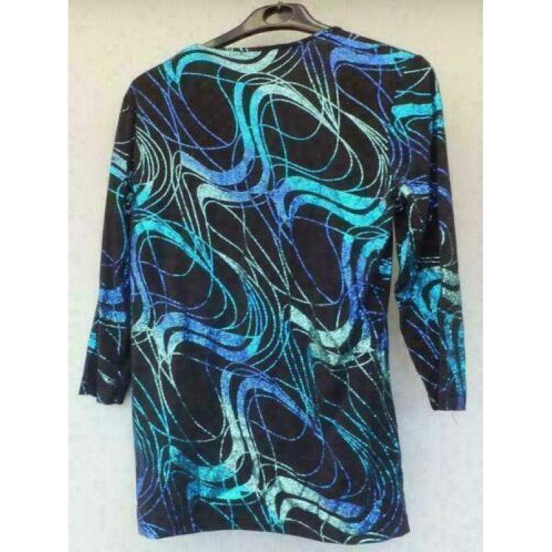 AFIBEL zwart/blauw/zeegroen/lila glitter top mt 38