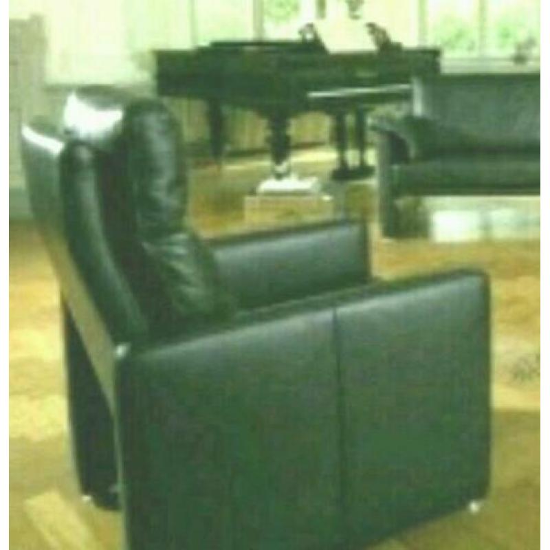 Fauteuil w.schillig zwart echte leer