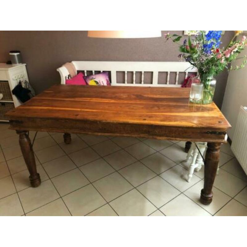 Robuuste houten (eet)tafel 166x90cm