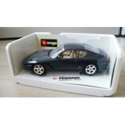 Te koop mooie burago ferrari 456 gt 1992 donker blauw zwart