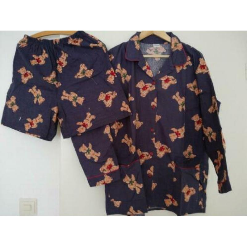 Dames pyama maat L blauw dessin nieuw.