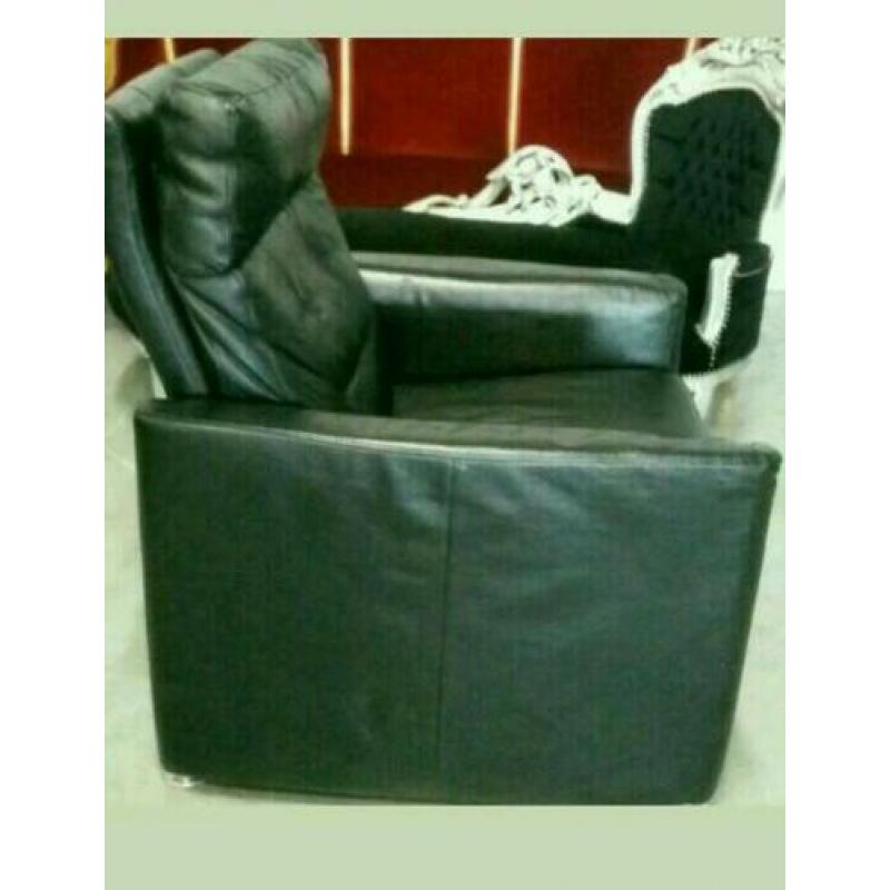 Fauteuil w.schillig zwart echte leer