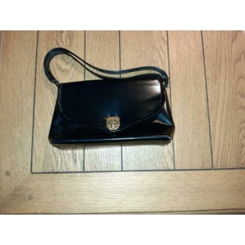 Zwarte oude retro 60s70s Grootmoeder Handtas