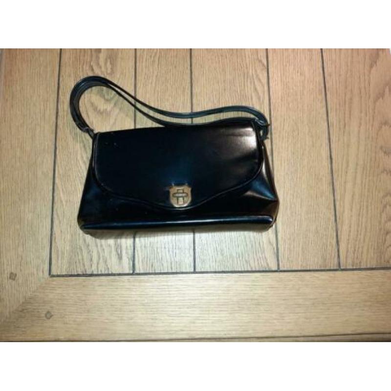 Zwarte oude retro 60s70s Grootmoeder Handtas