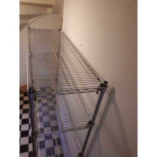 Metro Stelling met 4 schappen, afm ca.137 x 45 x 201 cm