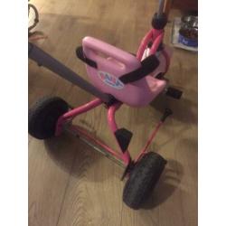 Puky driewieler roze met duwstang