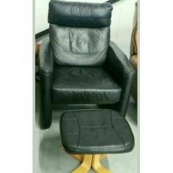 Fauteuil w.schillig zwart echte leer