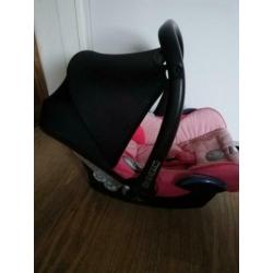 Te koop Roze Maxi Cosi Cabriofix incl. verkleiner i.g.st.