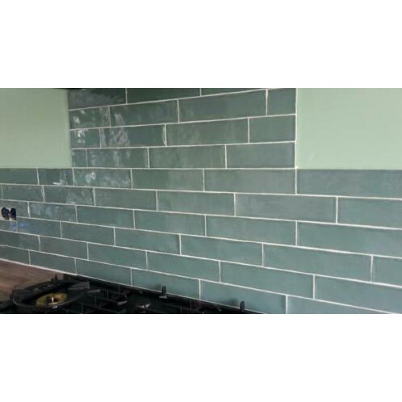 Groene tegels keuken achterwand 1m2