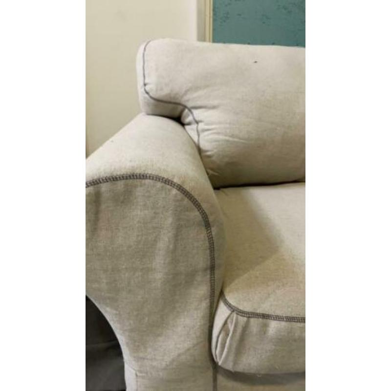 Ikea ektorp crème 3zits en 2fauteuils plus hocker grijs