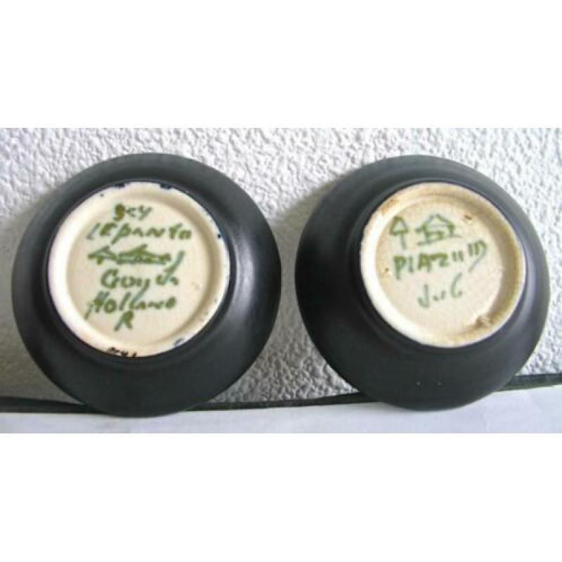 11 Petit four schaaltjes Zuid Holland en eierdopje Ivora