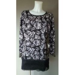 tuniek Save the Queen - NIEUW - 2 in 1 - print - kant - M/L