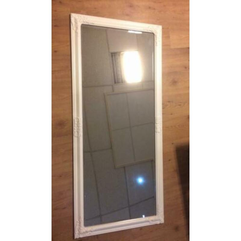 Grote nieuwe witte barok spiegel wit 160 x 70 cm facet