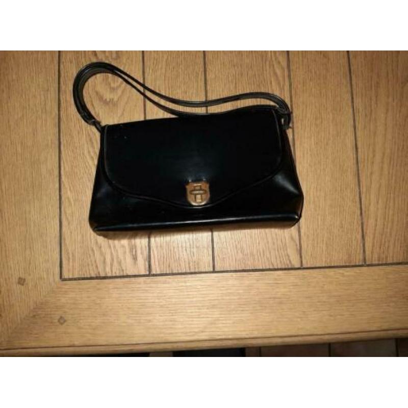 Zwarte oude retro 60s70s Grootmoeder Handtas