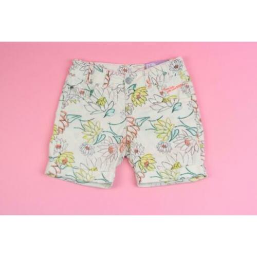 zgan LCKR short korte broek ecru met bloemenprint mt 110/116
