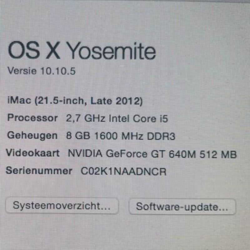 iMac 21,5 inch. 2,7GHz. i5. 1TB.