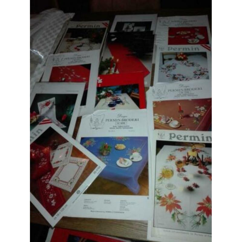 boeken kruissteek permin nap loper kerst broche