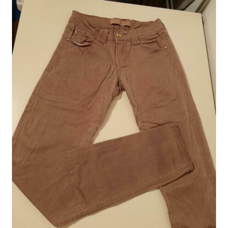 Bruin-beige lage skinny jeans (Maat 34 XS)