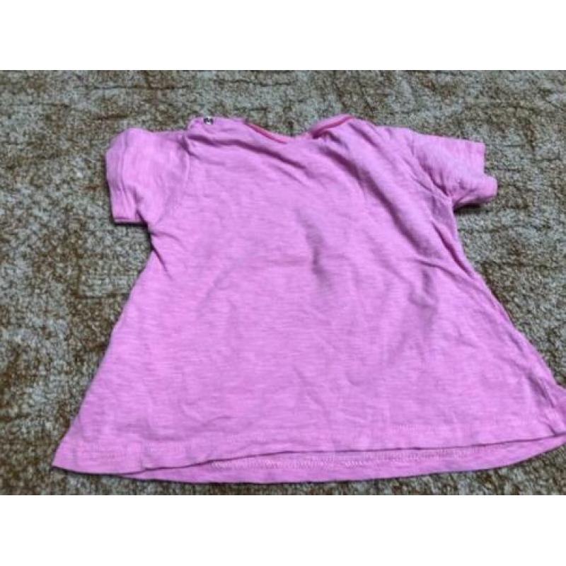 Roze shirt korte mouwen maat 80