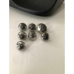 7X vintage antieken zilveren knopen