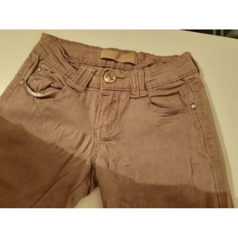 Bruin-beige lage skinny jeans (Maat 34 XS)
