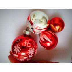 Kerst~Rode Kerstballen Glas~Glazen Kerstboomballen~Rood~