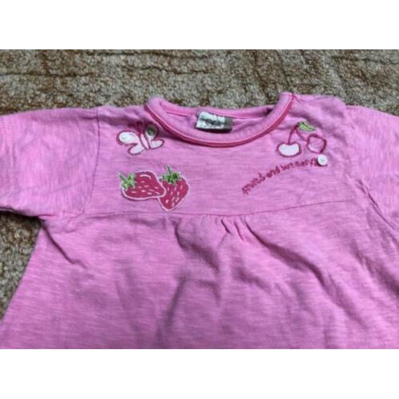 Roze shirt korte mouwen maat 80